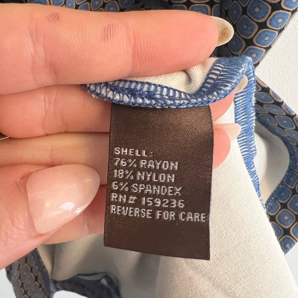 J. McLaughlin Sleeveless Patterned Shift Dress- Blue Sundress- Size M - Picture 6 of 6